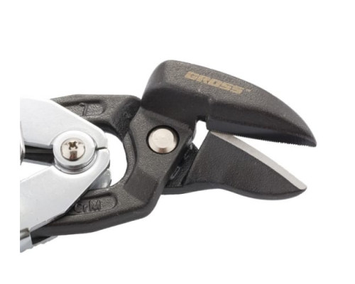 Ножницы по металлу, усиленные, 255 мм, прямой и левый рез, сталь СrMo, двухкомпонентные рукоятки GROSS PIRANHA 78349