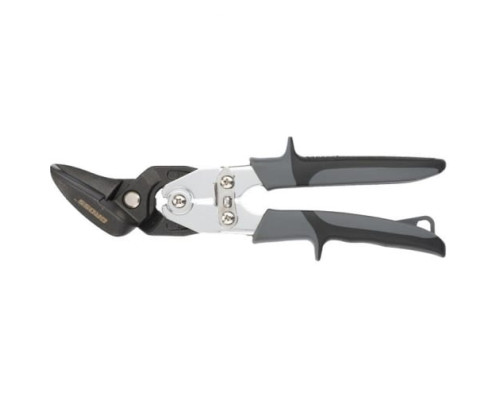 Ножницы по металлу, усиленные, 255 мм, прямой и левый рез, сталь СrMo, двухкомпонентные рукоятки GROSS PIRANHA 78349