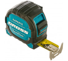 Рулетка GROSS Experte, 5 м x 27 мм, двухкомпонентный корпус, магнит, двухсторонняя разметка, нейлон 32575