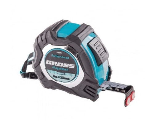 Рулетка Magnetisch, 8 м х 25 мм обрезиненный корпус GROSS 32573 Рулетка Magnetisch, 8 м х 25 мм обрезиненный корпус GROSS 32573