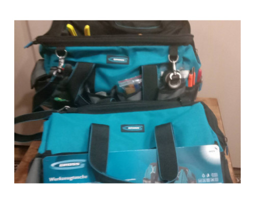 Сумка для инструмента GROSS Handwerker, 42 кармана, пластик, дно, наплечный ремень 90273