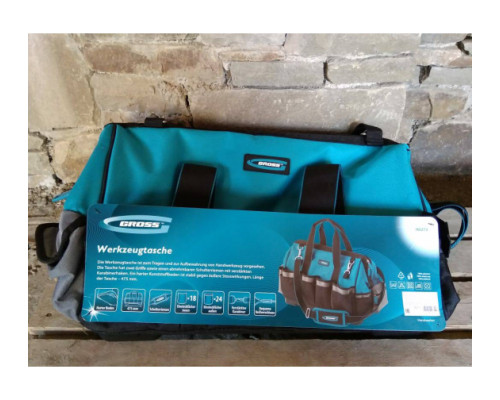 Сумка для инструмента GROSS Handwerker, 42 кармана, пластик, дно, наплечный ремень 90273