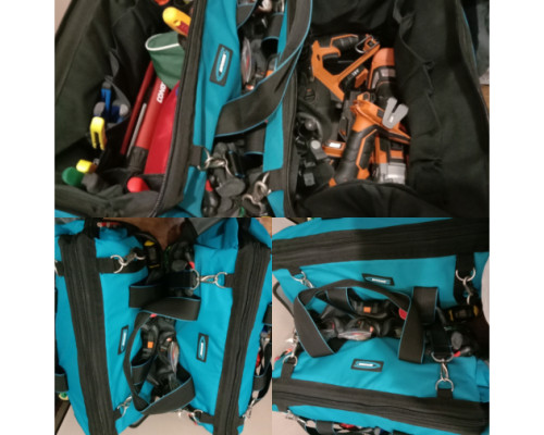 Сумка для инструмента GROSS Handwerker, 42 кармана, пластик, дно, наплечный ремень 90273