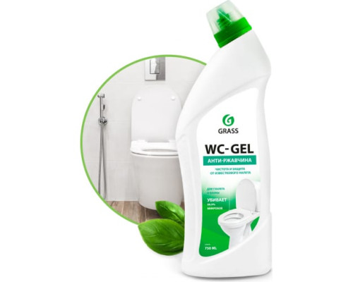 Чистящее средство для сантехники ванной кухни унитаза от ржавчины Grass WC gel 750 мл 219175