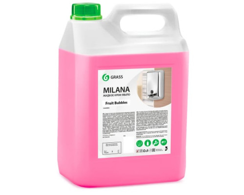 Крем мыло 5л жидкое увлажняющее GRASS MILANA FRUIT BUBBLES для рук тела кожи жидкое мыло уход за руками 125318