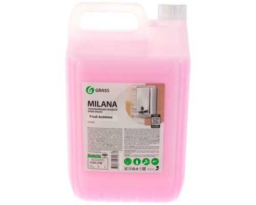 Крем мыло 5л жидкое увлажняющее GRASS MILANA FRUIT BUBBLES для рук тела кожи жидкое мыло уход за руками 125318