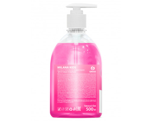 Мыло жидкое антибактериальное Grass Milana Kids Fruit bubbles флакон 500мл 125347