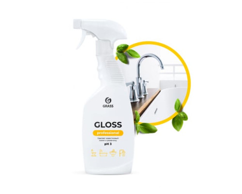 Моющее чистящее средство для ванной и туалета сантехники GRASS Gloss Professional универсальное 600 мл 125533 Моющее чистящее средство для ванной и туалета сантехники GRASS Gloss Professional универсальное 600 мл 125533