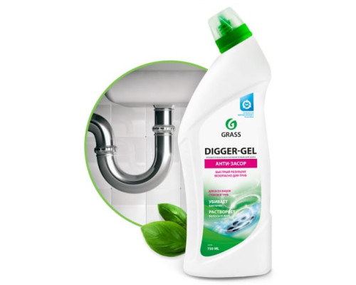 Универсальное чистящее средство для чистки труб Grass Digger-Gel гель 750 мл 125181