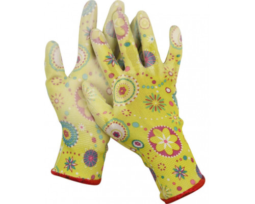 Садовые перчатки Grinda прозрачное PU покрытие, 13 класс вязки, зеленые, размер S 11290-S