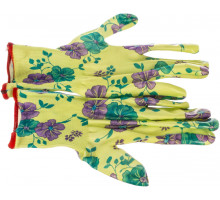 Садовые перчатки с прозрачным нитриловым покрытием Grinda зеленые, р. S-M 11295-S