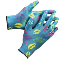 Садовые перчатки с прозрачным нитриловым покрытием Grinda синие, р. L-XL 11296-XL