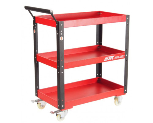 Инструментальная тележка (3 секции, на колесах, с открытым отсеком, красная) JTC-S1053