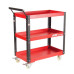 Инструментальная тележка (3 секции, на колесах, с открытым отсеком, красная) JTC-S1053
