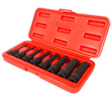 Набор ударных бит-головок 1/2" HEX H5-19 мм, длина 78 мм, в кейсе (8 предметов) JTC J408LH