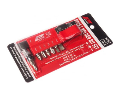 Набор вставок 1/4 DR филипс, позидрайв с Г-образным держателем 8шт JTC 5360