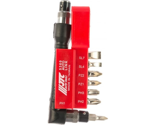 Набор вставок 1/4 DR филипс, позидрайв с Г-образным держателем 8шт JTC 5360