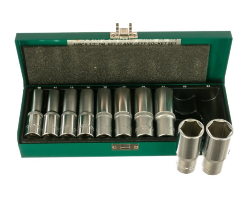Комплект глубоких торцевых головок 1/2"DR 10-24 мм Jonnesway S04HD411S Комплект глубоких торцевых головок 1/2"DR 10-24 мм Jonnesway S04HD411S