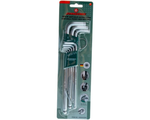 Набор торцевых шестигранных ключей с шаром 1/16"-3/8" 9 шт. Jonnesway X-TRA LONG H06SA209S