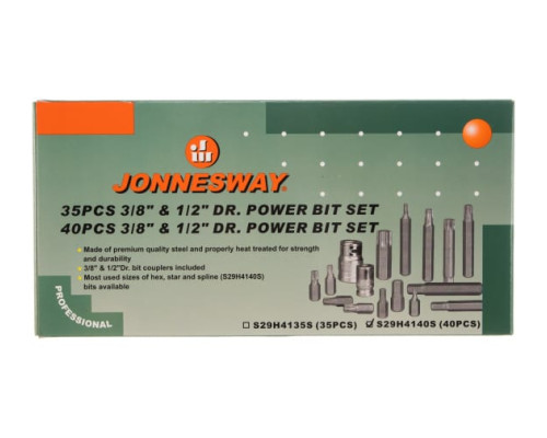 Набор вставок 40 предметов (4-12 мм) Jonnesway S29H4140S