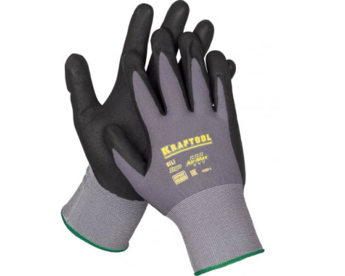 Нейлоновые перчатки Kraftool EXPERT 15 класс, вспененное нитриловое покрытие, M 11285-M Нейлоновые перчатки Kraftool EXPERT 15 класс, вспененное нитриловое покрытие, M 11285-M