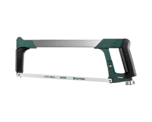 Ножовка "INDUSTRIE" по металлу, натяжная, обрезиненная ручка Kraftool 300мм 15801_z01