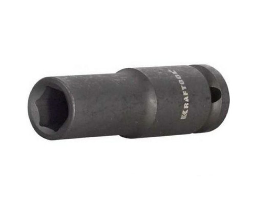 Торцовая головка "INDUSTRIE QUALITAT" ударная, удлиненная, 1/2", FLANK, Cr-Mo, фосфатированная, 24 мм Kraftool 27942-24_z01