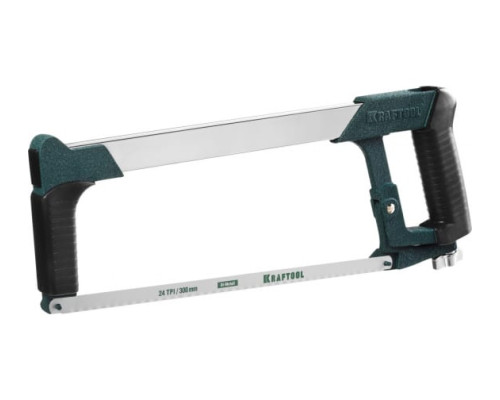 Ножовка "INDUSTRIE" по металлу, натяжная, обрезиненная ручка Kraftool 300мм 15801_z01