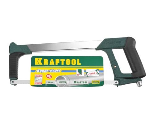 Ножовка "INDUSTRIE" по металлу, натяжная, обрезиненная ручка Kraftool 300мм 15801_z01