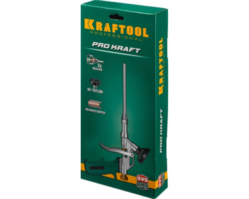 Пистолет для монтажной пены KRAFTOOL PROKraft с тефлоновым покрытием держателя, 0685_z04 Пистолет для монтажной пены KRAFTOOL PROKraft с тефлоновым покрытием держателя, 0685_z04