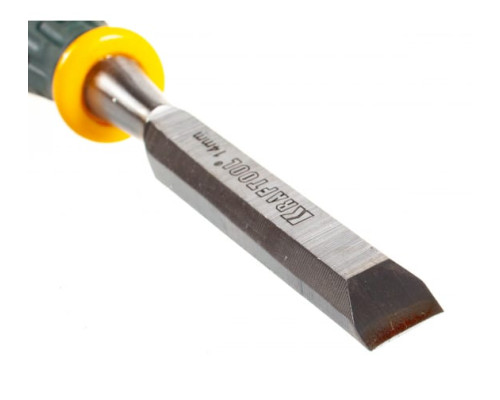 Стамеска, упрочненное полотно, ударопрочная двухкомпонентная ручка, стальной затыльник для ударных работ, 14мм KRAFTOOL EXPERT 1815-14_z01