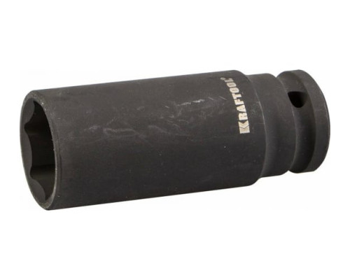 Торцовая головка "INDUSTRIE QUALITAT" ударная, удлиненная, 1/2", FLANK, Cr-Mo, фосфатированная, 24 мм Kraftool 27942-24_z01