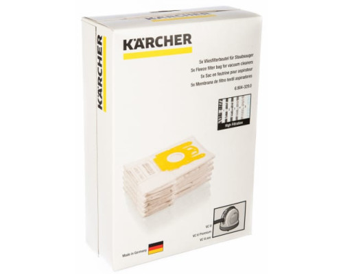 Фильтр-мешок из нетканого материала 5 шт. для пылесосов VC 6100; VC 6200; VC 6300 Karcher 6.904-329