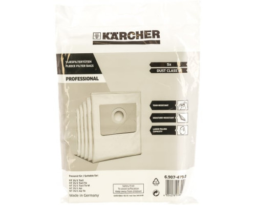 Мешки (5 шт; 35 л) для пылесосов Karcher 6.907-479