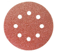 Круг абразивный на ворсовой подложке под липучку (5 шт; 125 мм; P150; 8 отв) MATRIX 73807