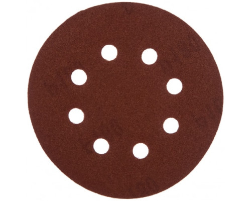 Круг абразивный на ворсовой подложке под липучку (5 шт; 125 мм; P180; 8 отв) MATRIX 73808
