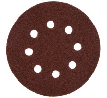 Круг абразивный на ворсовой подложке под липучку (5 шт; 125 мм; P80; 8 отв) MATRIX 73804