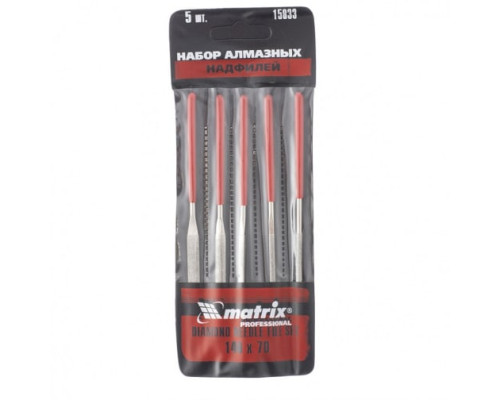 Набор алмазных надфилей 140х70х3, 5 шт MATRIX MASTER 15833