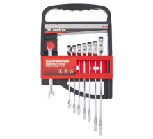 Набор комбинированных трещоточных ключей MATRIX 8 шт 14513