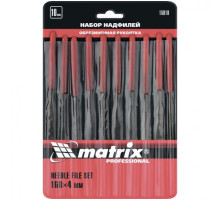 Набор надфилей 160х4мм, 10шт, обрезиненные рукоятки MATRIX 15818