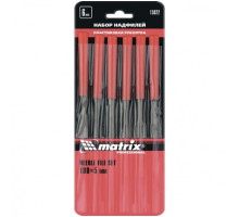 Набор надфилей 180х5мм, 6шт, пластиковые рукоятки MATRIX 15822