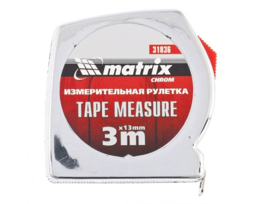 Рулетка 3 м x 13 мм Chrom MATRIX 31036
