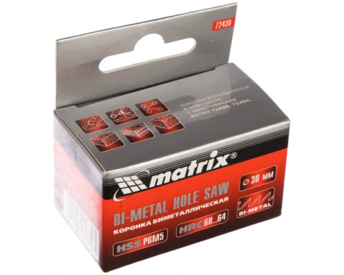 Коронка BIMETAL (30х40 мм; 1/2 20UNF) MATRIX 72430