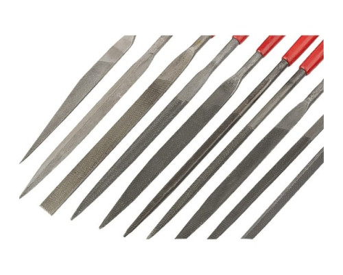 Набор надфилей 160х4мм, 10шт, обрезиненные рукоятки MATRIX 15818