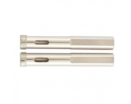 Сверло алмазное по керамограниту (2 шт; 6х67 мм; 3-гранный хвостовик) MATRIX 726063