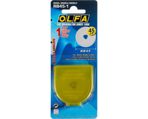 Лезвие круглое для ножей RTY-2/G, RTY-2/DX, 45-C (45х0.3 мм) OLFA OL-RB45-1 Лезвие круглое для ножей RTY-2/G, RTY-2/DX, 45-C (45х0.3 мм) OLFA OL-RB45-1
