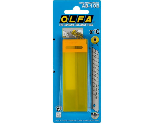 Сегментированные лезвия OLFA 9х80х0.38 мм 10 шт. OL-AB-10B