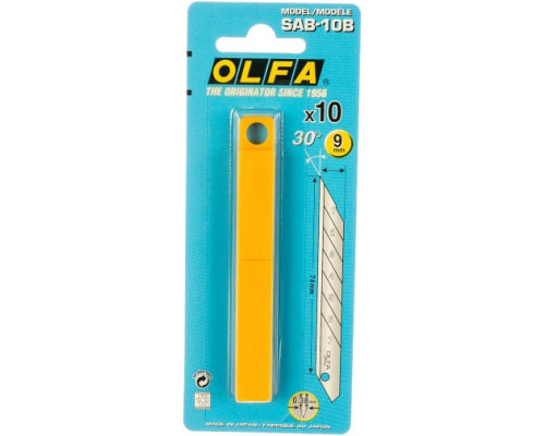 Сегментированные лезвия OLFA 9х80х0.38 мм 10 шт. OL-SAB-10B