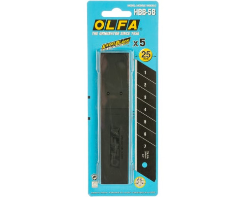Сегментированные лезвия OLFA Black Max 25х126х0.7 мм, 5 шт. OL-HBB-5B