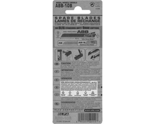 Сегментированные лезвия OLFA Black Max 9х80х0.38 мм 10 шт. OL-ABB-10B